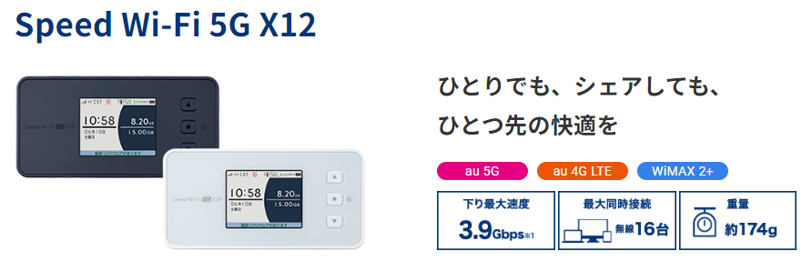 ポケット型Wi-Fi「WiMAX」の端末外観