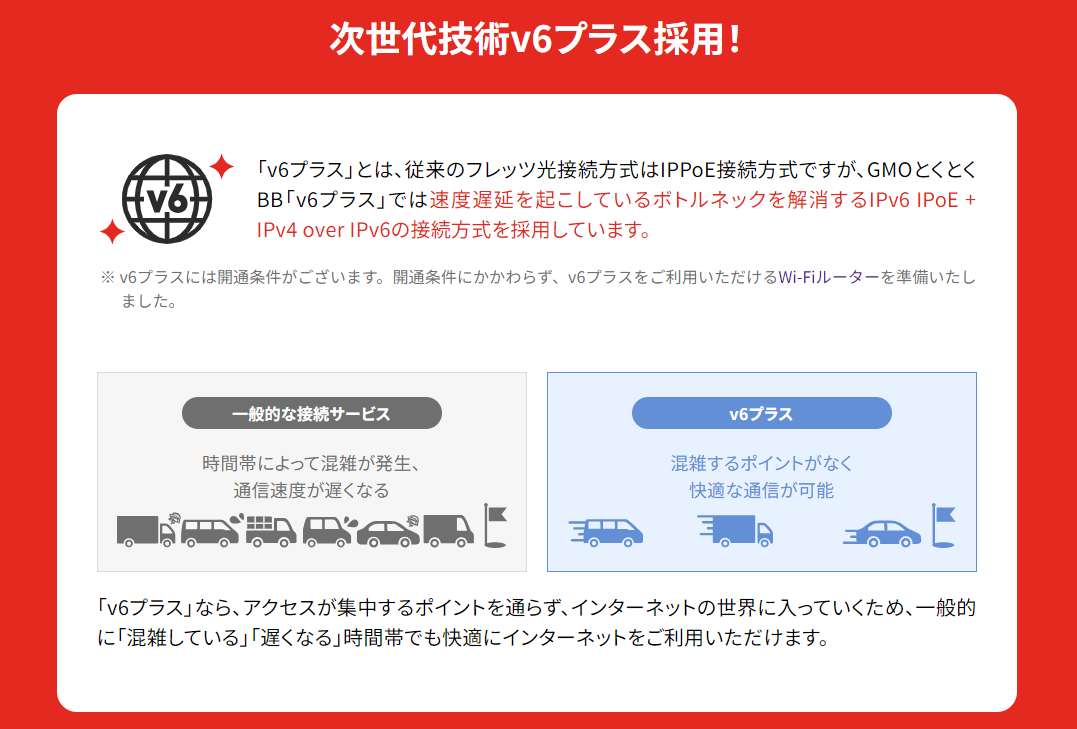高速通信のIPv6を無料使用可能！