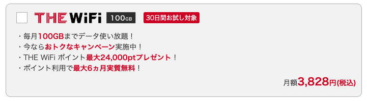 THE WiFiの30日お試し体験