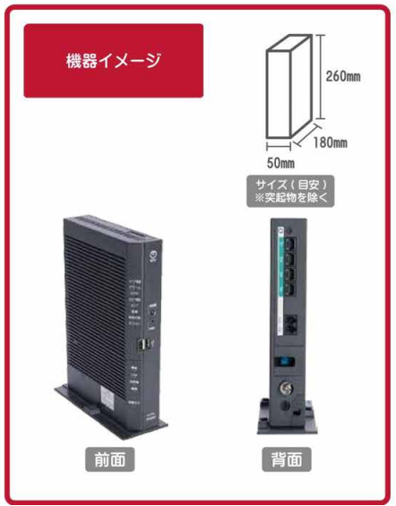 ONUや光ケーブルなどの機器